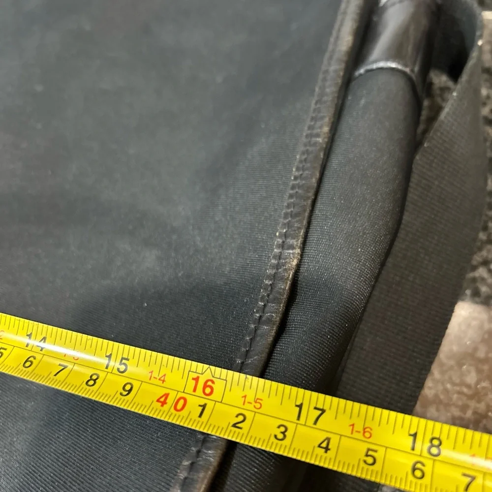 Banana Republic Black Greyson Messenger Bag with Leather Trim
